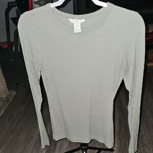 H&M Ribbed Long Sleeve Top Sz Medium Womens